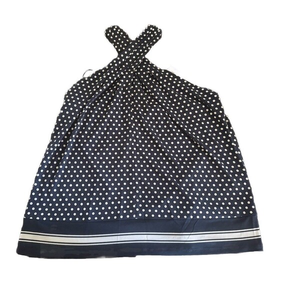 MICHAEL Michael Kors Women's Dot Border Twist Halter Tank Top Midnight Blue XL - Picture 8 of 13